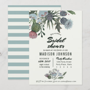 Flores silvestres azul pálido Invitaciones para