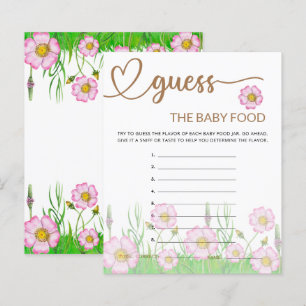 Flores silvestres Baby Shower adivina tarjeta de c