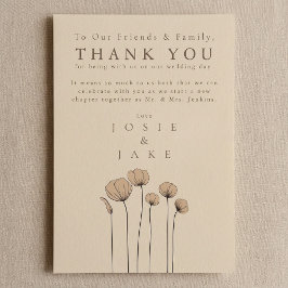 Flores silvestres Boda moderno gracias Table Card