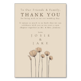Flores silvestres Boda moderno gracias Table Card