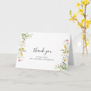 Flores silvestres Boda pliegue Gracias Tarjeta