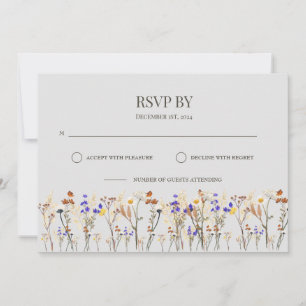 Flores silvestres Boda Tarjeta RSVP