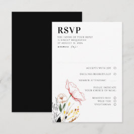 Flores silvestres Boho Black Elegant Wedding RSVP