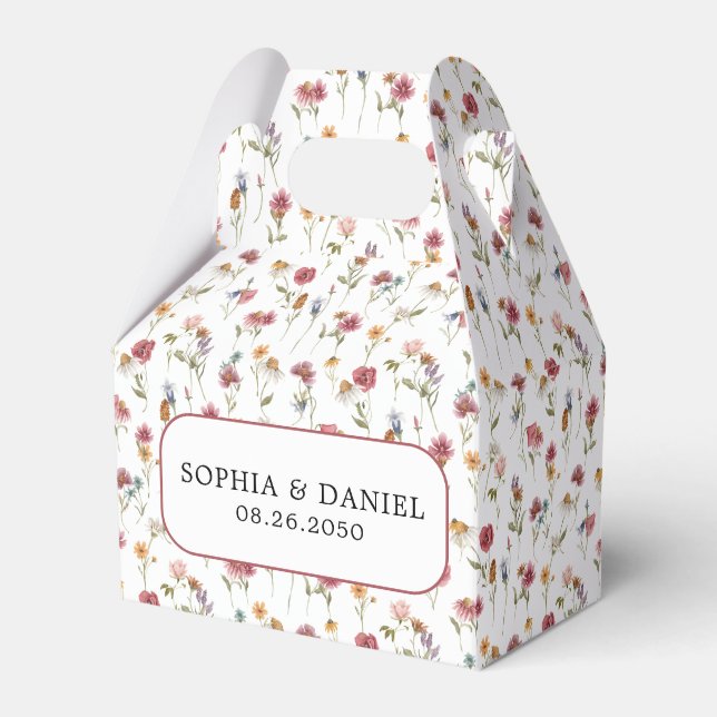 Flores silvestres caja de favores de boda (Front Side)
