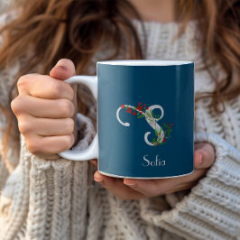 Flores silvestres color de agua letra taza de café