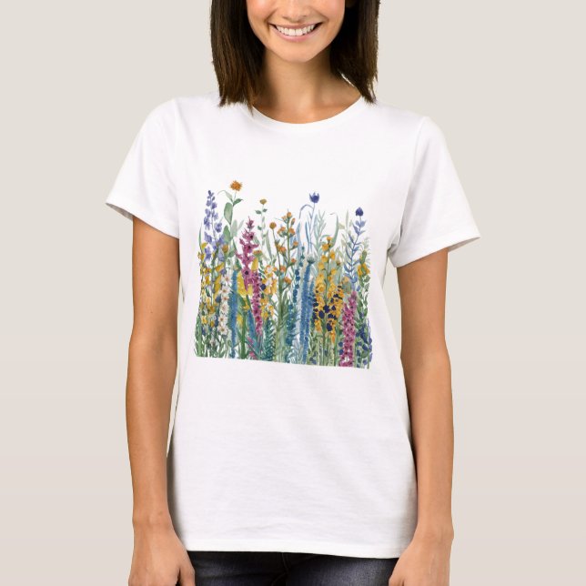 Flores Silvestres Coloridas, Botánicos, Camiseta A (Anverso)