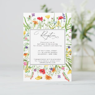 Flores silvestres coloridas Tarjeta de recepción d
