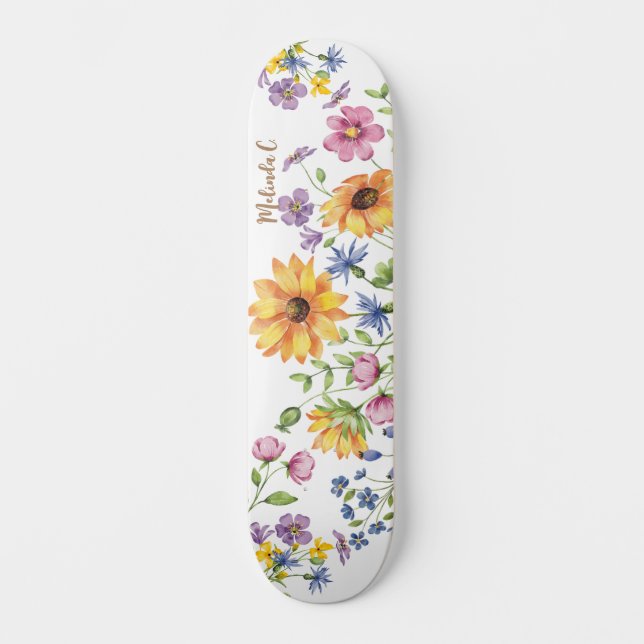 Flores Silvestres Con Patineta De Nombre (Anverso)