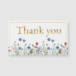 Flores silvestres con un elegante guión dorado Gra