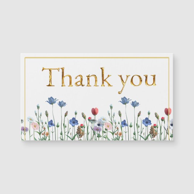 Flores silvestres con un elegante guión dorado Gra (Anverso)