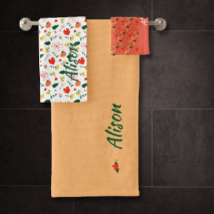 Flores silvestres conjunto de toallas de baño de c