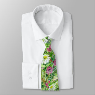 Flores silvestres de acuarela artística Corbata