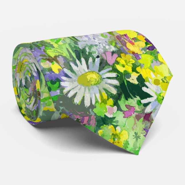 Flores silvestres de acuarela artística Corbata (Enrollado)