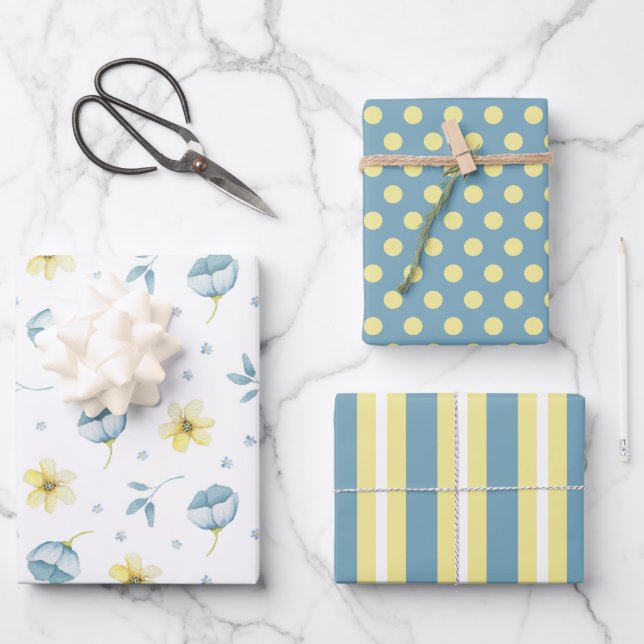 Flores silvestres de bonito Juego de Papel envuelt (Anverso)