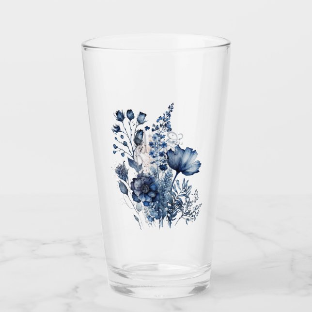 Flores silvestres de estilo Delft azules y blancas (Anverso)