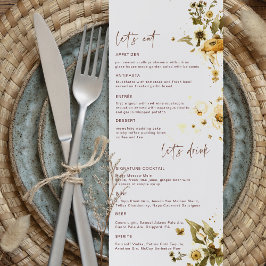 Flores silvestres de otoño boho | Menú de boda