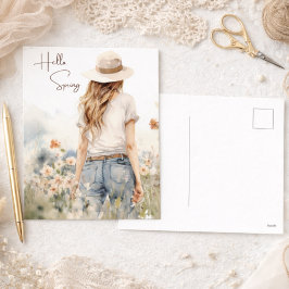Flores Silvestres de Pastel Suave Tarjeta Postal H