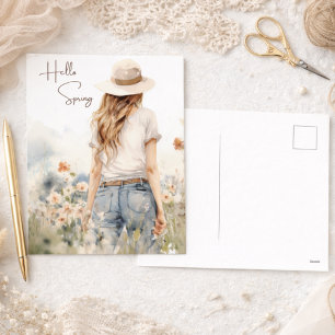 Flores Silvestres de Pastel Suave Tarjeta Postal H