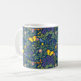 Flores silvestres de Voysey, tazas de café azul os