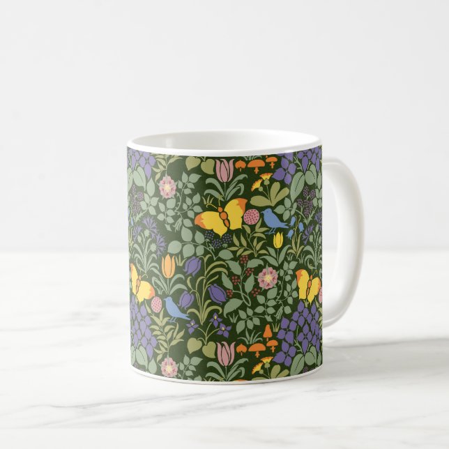 Flores silvestres de Voysey, tazas de café verde (Anverso derecho)