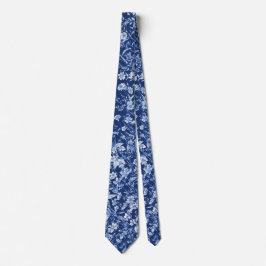 Flores silvestres en corbata azul francés