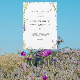 Flores silvestres en la invitación a la boda en fl
