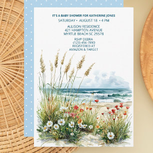 Flores silvestres en la invitación Baby Shower a l