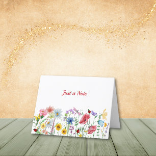 Flores silvestres en las tarjetas de notas de camp