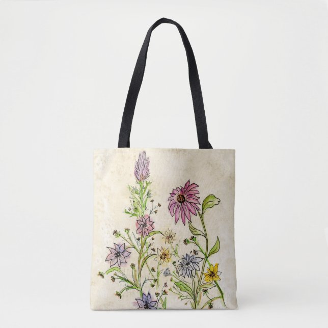 Flores silvestres en una bolsa de mano (Anverso)