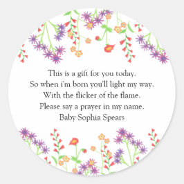 Flores silvestres - Etiqueta de velas de oración