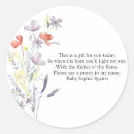 Flores silvestres - Etiqueta de velas de oración