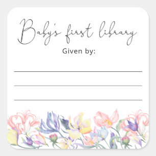 Flores silvestres - etiqueta para libros de baby s