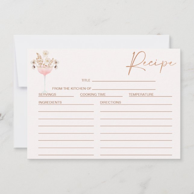 Flores silvestres florales Tarjeta de receta para  (Anverso)
