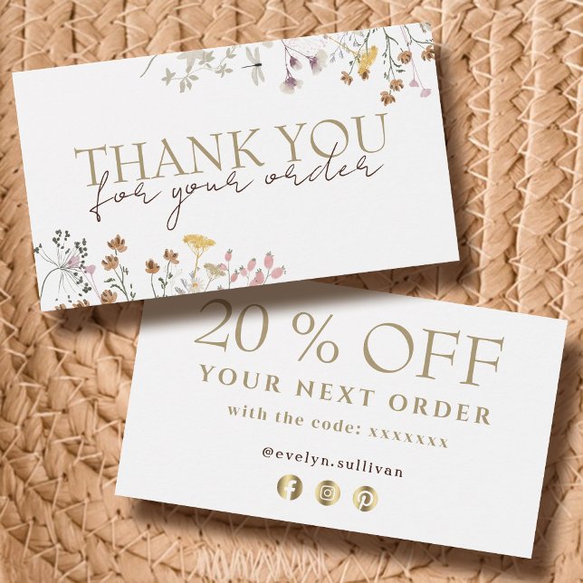 Flores silvestres gracias tarjeta de descuento (Subido por el creador)