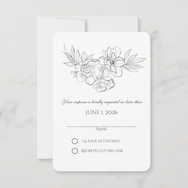 Flores silvestres ilustradas RSVP (Anverso)