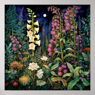 Flores silvestres Impresión de arte oscuro