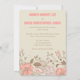 Flores silvestres - Invitación a la boda