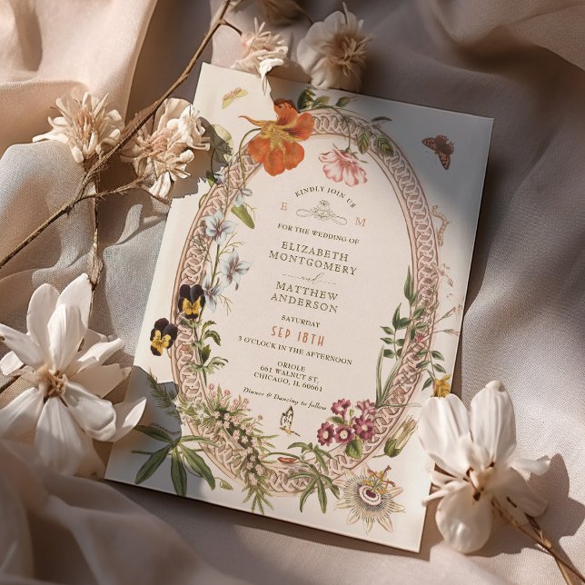 Flores silvestres Invitación a la boda veneciana M (Subido por el creador)