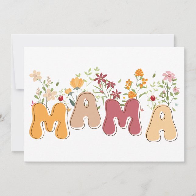 Flores silvestres Mamá tarjeta del Día de la Madre (Anverso)