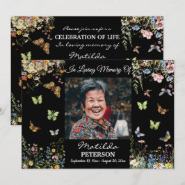 Flores silvestres mariposas 1 Invitación a funeral