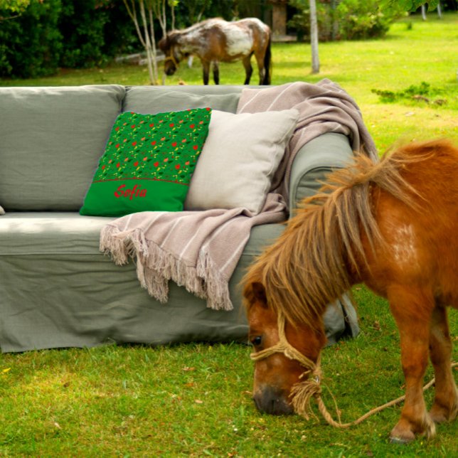 Flores silvestres patrón amapola almohada de lanza (Subido por el creador)