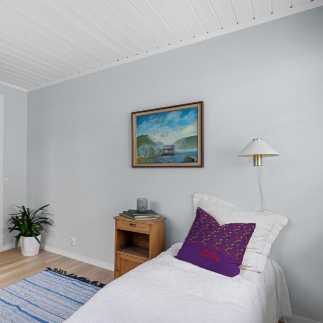 Flores silvestres patrón amapola almohada de lanza (Subido por el creador)