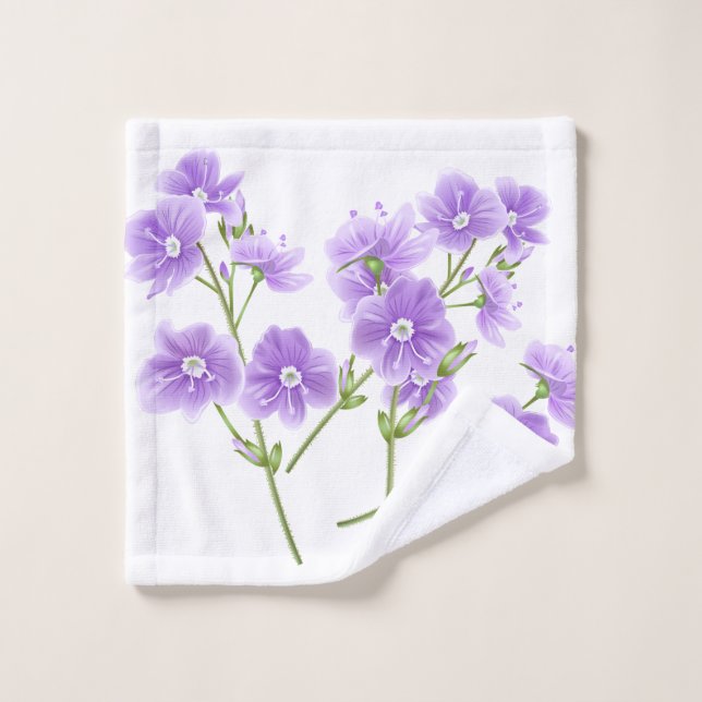Flores silvestres púrpura con toalla de baño (Toallita)