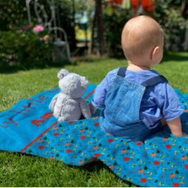 Flores silvestres rojas patrón de manta de bebé tu