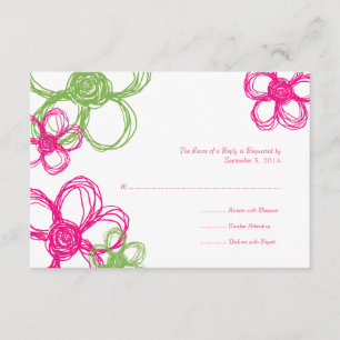 Flores silvestres rosas y verdes - RSVP