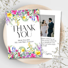 Flores silvestres rusticas coloridas Foto Tarjeta