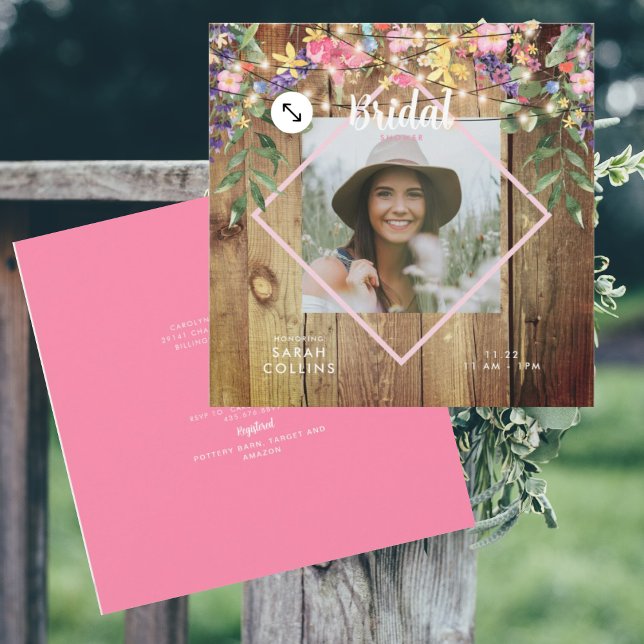 Flores silvestres rusticas Foto Invitación a la Ma (Subido por el creador)