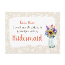 Flores silvestres serás mi tarjeta de dama de hono