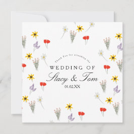 Flores Silvestres Simples Agradecimiento de Boda D