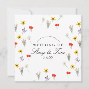 Flores silvestres simples Boda dibujada a mano gra